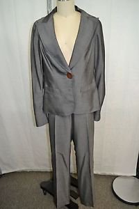 CHARLES CHANG LIMA CHARCOAL GRAY ONE BUTTON PANT SUIT SIZE 10