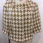 MICHAEL MICHAEL KORS BEIGE/ IVORY HOUNDSTOOTH CROP JACKET SIZE P/S