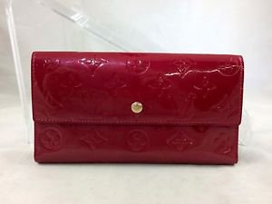 LOUIS VUITTON RARE CHERRY RED VERNIS PORTEFEUILLE INTERNATIONAL TRIFOLD WALLET