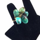 Handmade Ring 14K Gold Fill Wire Wrap 5 Oval Stone Turquoise Size 71/2"