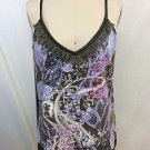 MARC AUREL OLIVE/ LAVENDER RUFFLE V-NECK TANK TOP SIZE 40