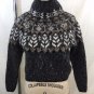 KIMCHI BLUE GRAY MULTI PRINT MOCK CROP SWEATER SIZE S RETAIL $79