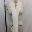 MICHAEL MICHAEL KORS CREAM WOOL CABLE KNIT GOLD BUTTON SCARF/ WRAP