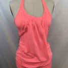 LULULEMON ATHLETICA NEON ORANGE SPORTS BRA OVERLAY TANK SIZE 4