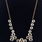 Vintage Rhinestone  Silver Tone chain necklace  30"