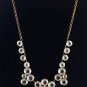 Vintage Rhinestone  Silver Tone chain necklace  30"