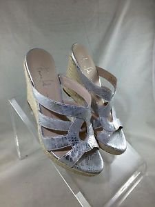 FRANCO SARTO A-KRUSH SILVER METALLIC ROPE WEDGES SIZE 7.5 M