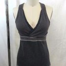 LULULEMON ATHLETICA GRAY HEATHERED CRISS CROSS TANK SIZE S