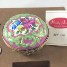 RARE LIMITED EDITION LIMOGE PINK GREEN ROUND TRINKET BOX N0. 300 OF 300