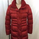 TALBOTS PETITES RED DUCK DOWN FEATHER QUILTED PUFFER JACKET SIZE SP