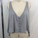 EMMA & SAM HEATHER GRAY BUTTON DOWN FLOWY CROP TANK SIZE SMALL