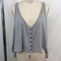 EMMA & SAM HEATHER GRAY BUTTON DOWN FLOWY CROP TANK SIZE SMALL