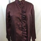 BABETTE BLACK/ RED PLAID RUFFLE SNAP DOWN REVERSIBLE JACKET XS