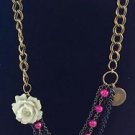 Vintage Gold Tone chain necklace "You are always in my heart" pendent 20"