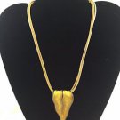Athena Sterling Silver Clasp Silver Tone yellow leaf  Pendant Cord Necklace 16"