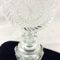 CLEAR PRESSED GLASS  PERFUME BOTTLE WITH STOPPER 5"