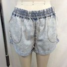 MINK PINK LIGHT WASH DENIM SEEING DOUBLE CUFFED SHORTS SIZE MEDIUM