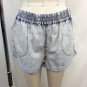 MINK PINK LIGHT WASH DENIM SEEING DOUBLE CUFFED SHORTS SIZE MEDIUM