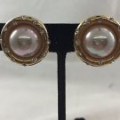 Nolan Miller Gold Tone Pearl Clip on Earrings