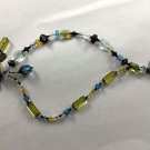 TRES JOLIE .925 STERLING SILVER CRYSTAL MULTI-COLORED BEAD BRACELET  8"