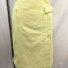 CHANEL HIGHLIGHTER YELLOW LAMBSKIN LEATHER WRAP SKIRT SIZE 42 RET $3080