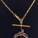 Vintage Radio Designer Gold tone Anklet? Accessories Black etched Pendent  11"
