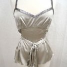 DOLCE & GABBANA GRAY/ SILVER SHIMMER SILK WRAP TIE CAMISOLE SIZE 44