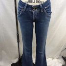 HUDSON MEDIUM WASH BACK FLAP POCKET BOOT CUT FRAYED HEM JEANS SIZE 26