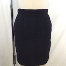 CHANEL BOUTIQUE VINTAGE NAVY WOOL SILK LINED PENCIL SKIRT SIZE 36