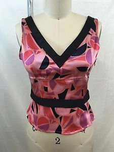 MARC BY MARC JACOBS CORAL SILK PRINTED BOW SIDE ZIP CAMI SIZE 2