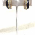 VINTAGE CHRISTIAN DIOR EARRINGS GOLD TONE  RHINESTONES BAGUETTES CLIP ONS