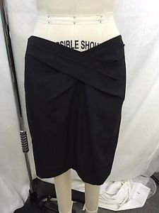 MICHAEL MICHAEL KORS BLACK PLEAT CROSS WAIST PENCIL SKIRT SIZE 4