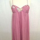 REBECCA TAYLOR MAUVE SILK EMBELLISHED EMPIRE WAIST DRESS SIZE LARGE