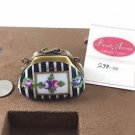 LIMOGE BLACK/WHITE STRIPE PURSE LIMITED EDITION TRINKET BOX NO. 297 OF 300