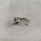 PANDORA 925 STERLING SILVER HEART LOCK AND 14K GOLD KEY CHARM