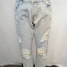 MINK PINK LIGHT WASH DISTRESSED DENIM BADLANDS JEANS SIZE XS