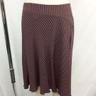TRINA TURK BROWN/ PINK CHAIN PRINT SILK ASYMMETRICAL SKIRT SIZE 4