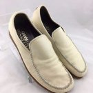 GIANNI VERSACE CREAM LEATHER STITCHED SLIDE ON LOAFERS SIZE 8.5