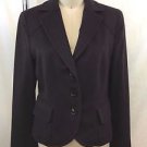 AKRIS PUNTO PLUM ANGORA WOOL BLEND THREE BUTTON BLAZER SIZE 8