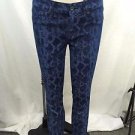 RICK & SKINNY BLUE REPTILE PRINT SKINNY JEANS SIZE 27