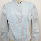 MARC JACOBS LIGHT BLUE BUTTON DOWN JACKET W/ RIBBON DETAIL SIZE LARGE