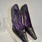 BARBARA BUI COCO BROWN/ GRAY SUEDE/ SNAKESKIN PUMPS SIZE 36