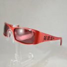JUDITH LEIBER JL 2200 RED RECTANGLE FRAME BEADED SIDES SUNGLASSES