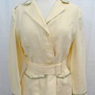 AUSTIN REED CREAM LINEN JACKET W/ GREEN TRIM SIZE 12 RETAIL $425