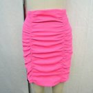 NANETTE LEPORE HOT PINK RUCHED SIDE ZIP MINI SKIRT SIZE 0