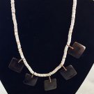 .925 shell necklace square shell pendents 16"