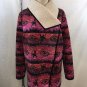 MINK PINK RED/ PINK AZTEC PRINT FLEECE LINED JACKET SIZE M