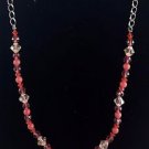 GENUINE SWAROVSKI CRYSTAL necklace salmon crystals 16"