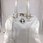 YSL YVES SAINT LAURENT SAC MUSE WHITE LEATHER TWO STRAP LARGE HANDBAG