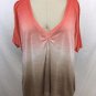 YOUNG FABULOUS & BROKE PEACH/ BROWN OMBRE OVERSIZE CROP TOP SIZE SMALL
